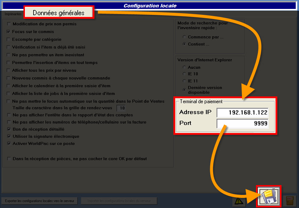 Comment configurer et utiliser le terminal de paiement par carte (TPV)?